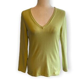 Harold’s Womens Green Pullover V Neck Sweater SZ S